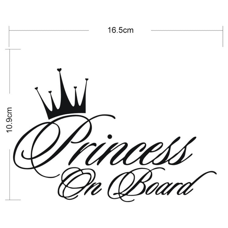 Princess Baby Pattern Car Decal Reflective Laser Vinyl Car Sticker, Size: 16.5x10.9cm(Black)