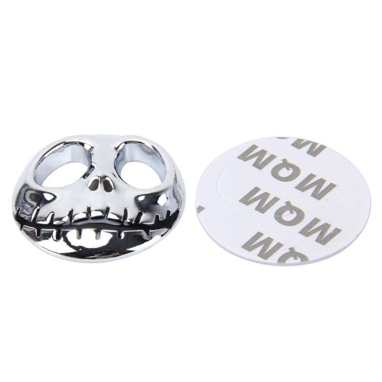 Skull Bone Shape Auto Sticker 3D Metal Fashion Car Stickers(Silver)