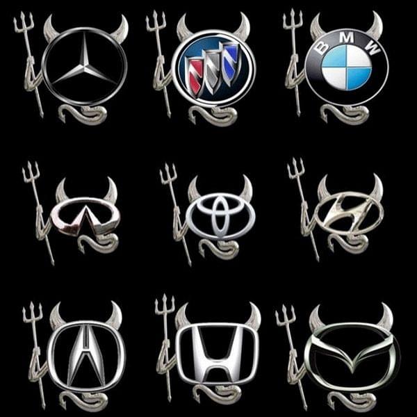 3D Demon Pattern Auto Emblem Logo Decoration Car Sticker, Size: 15cm x 5.5cm (approx.)(Gold)