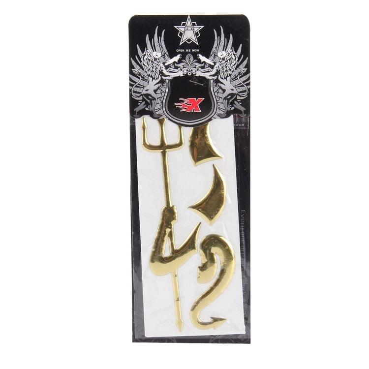 3D Demon Pattern Auto Emblem Logo Decoration Car Sticker, Size: 15cm x 5.5cm (approx.)(Gold)