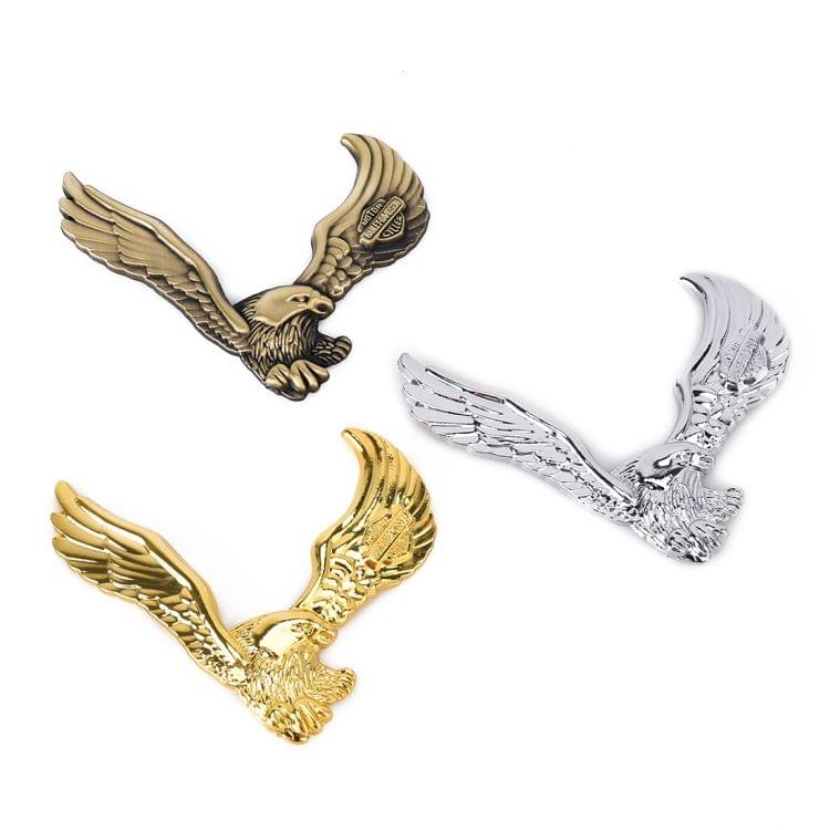 Hawk Pattern Car Metal Body Decorative Sticker (Bronze)