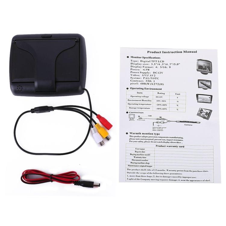 Foldable 4.3 inch Digital TFT LCD Car High Definition Monitor, Support Reverse Automatic Screen Function