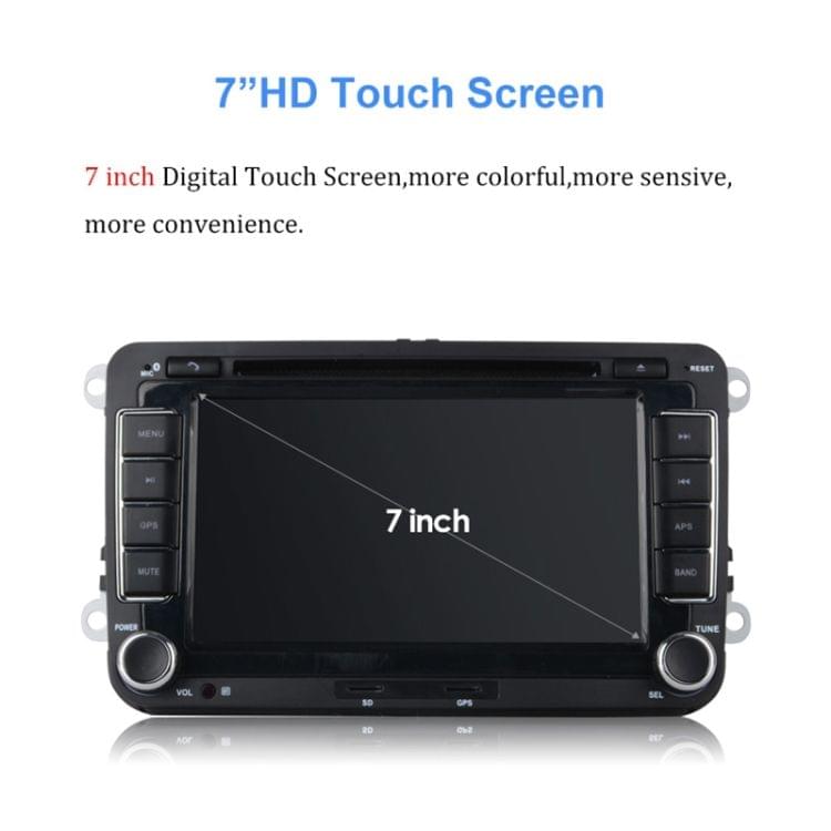 7 inch Double Din Car DVD GPS Navigator Radio 1080P HD Stereo Player for Volkswagen VW Golf 6 Touran Passat, Support USB / TF Card, Rear View, Bluetooth