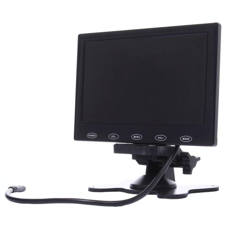 7.0 inch 800*480 Car Surveillance Cameras Monitor with Adjustable Angle Holder & Remote Control, Support VGA / HDMI / AV(Black)