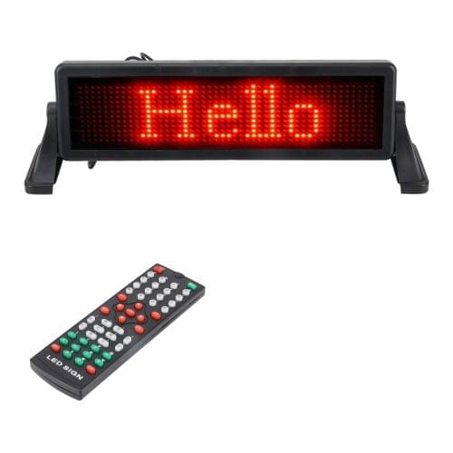 DC 12V Mini LED Moving Signs LED Nylon Strap Display LED Desktop Display LED Car Display LED Car Message Sign with IR Remote Control, Cable Length: 3.7m