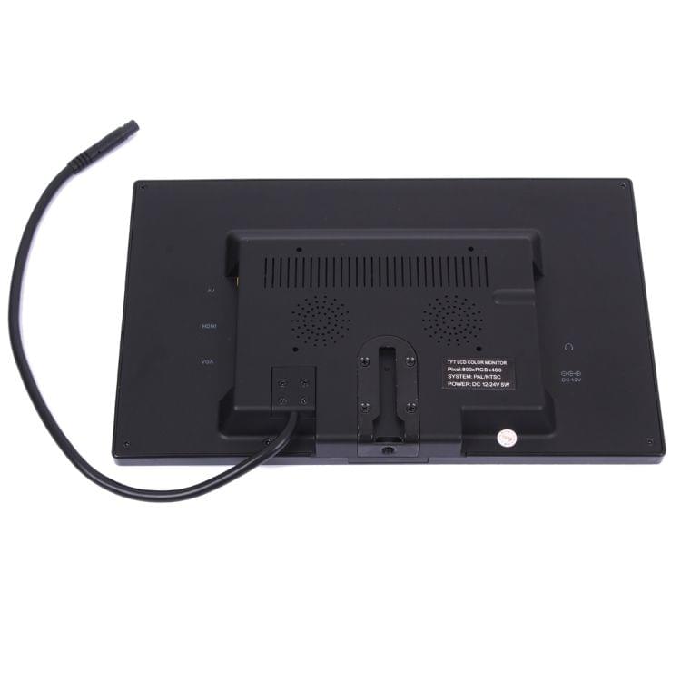 9.0 inch 800*480 Car Surveillance Cameras Monitor with Adjustable Angle Holder & Remote Control, Support VGA / HDMI / AV(Black)