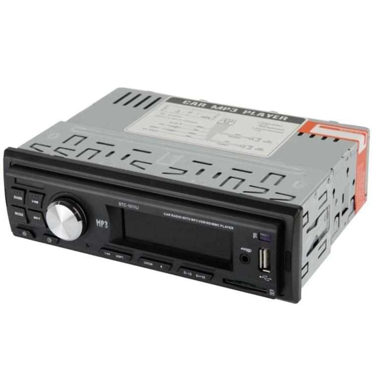 Single Universal Car Audio System with MP3 Player / FM Radio / Remote Control, Support USB / SD Card / Aux In (STC-1011U)(Black)