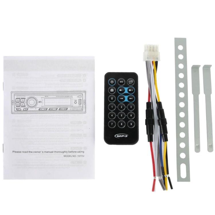 Single Universal Car Audio System with MP3 Player / FM Radio / Remote Control, Support USB / SD Card / Aux In (STC-1011U)(Black)