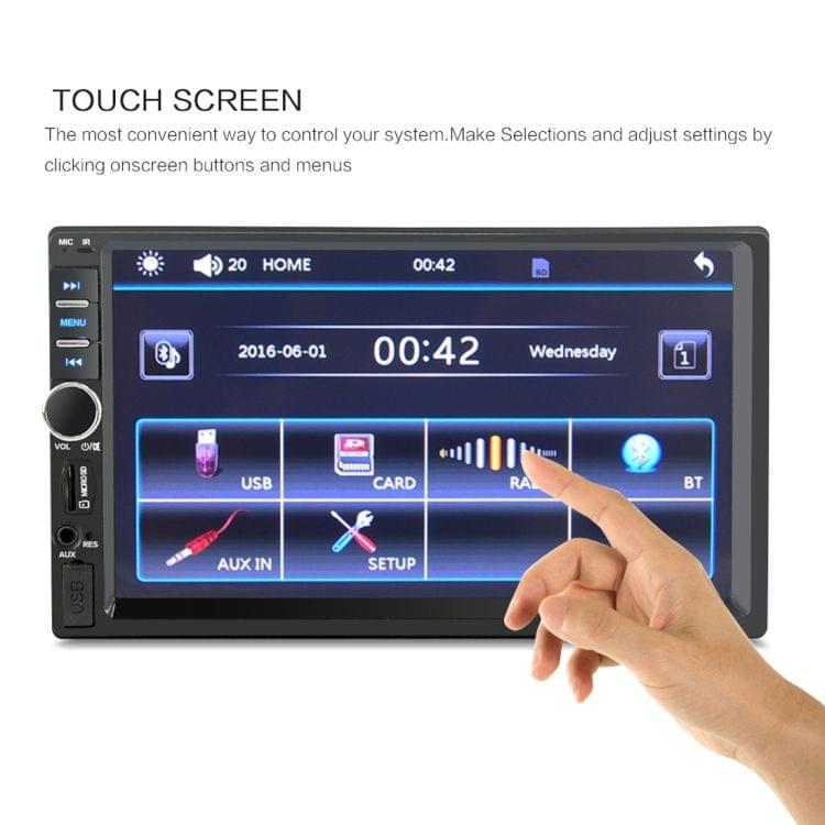 7018B 7.0 inch HD Touch Screen Dual DIN Car Radio Bluetooth Stereo MP3 / MP4 / MP5 Player with Remote Control, 6800 Module, Support  FM / TF Card / USB Flash Disk