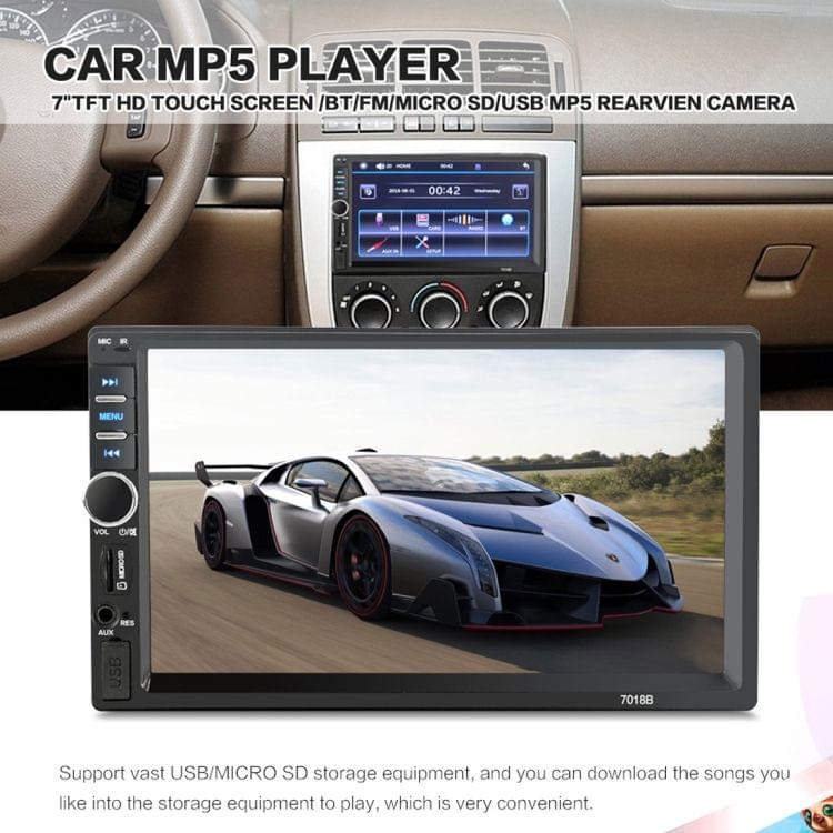 7018B 7.0 inch HD Touch Screen Dual DIN Car Radio Bluetooth Stereo MP3 / MP4 / MP5 Player with Remote Control, 6800 Module, Support  FM / TF Card / USB Flash Disk