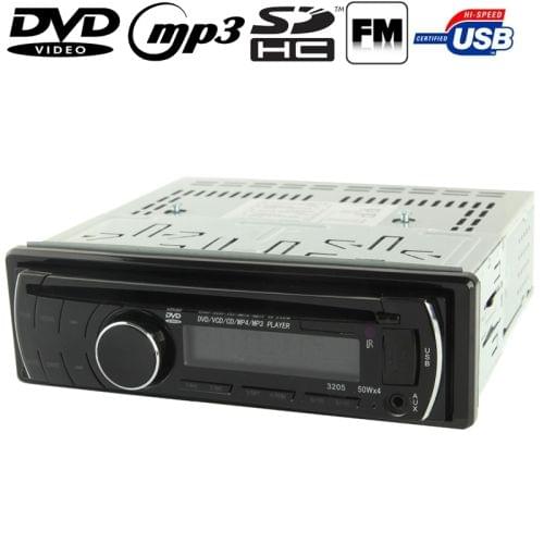 50W x 4 Car DVD Player / Media Player with Remote Control, Support DVD / VCD / MP4 / MP3 / FM / SD Card / USB Flash Disk (3205)