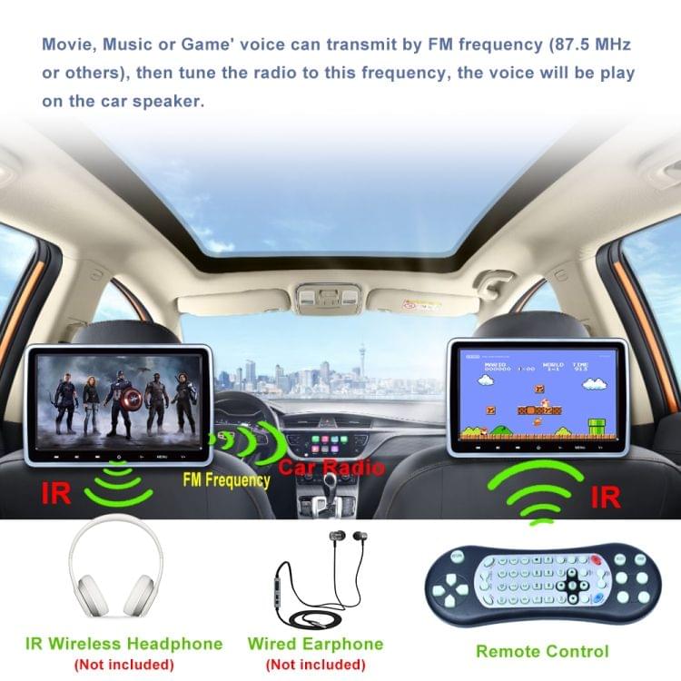 Universal Full HD 10.1 inch Car Seat Back Radio Receiver MP5 Player, Support Games / FM / DVD Play