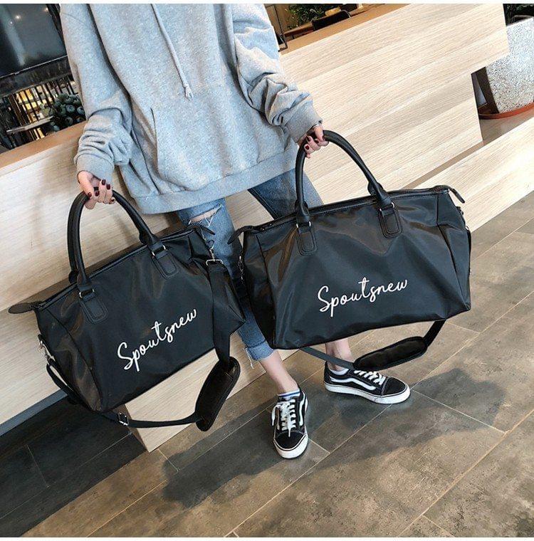 Oxford Cloth Shoulder Travel Bag Leisure Sport Handbag with Shoes Socket (L)