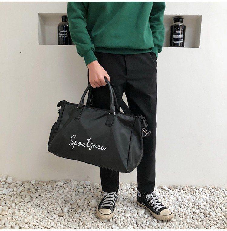 Oxford Cloth Shoulder Travel Bag Leisure Sport Handbag with Shoes Socket (L)