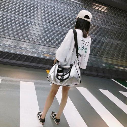 PU Leather Shoulder Travel Bag Leisure Sport Handbag (Size: S)