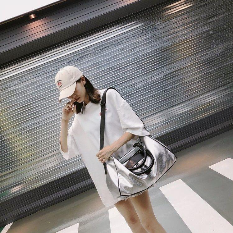 PU Leather Shoulder Travel Bag Leisure Sport Handbag (Size: S)