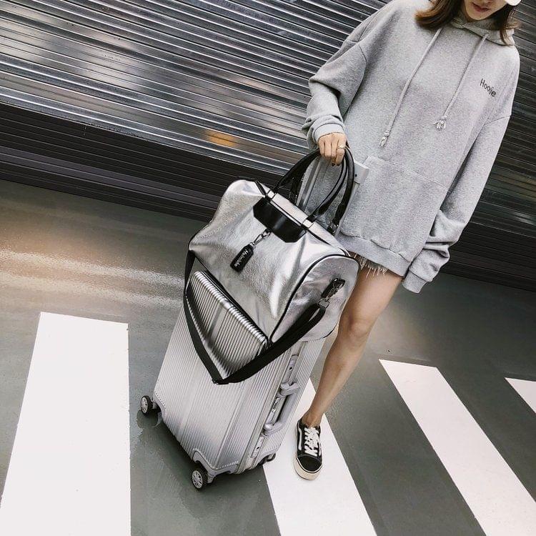 PU Leather Shoulder Travel Bag Leisure Sport Handbag (Size: S)
