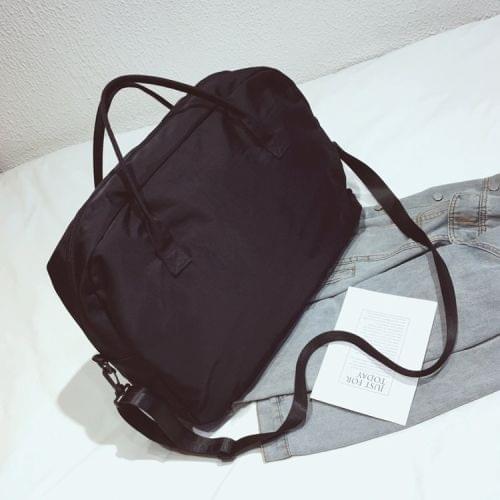 Nylon Shoulder Travel Bag Leisure Sport Nylon Handbag (Black)