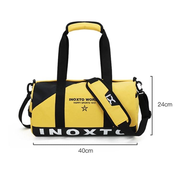 IX LK8074 Alphabet Printing Cylinder Shape Bottom Waterproof One-shoulder Portable Yoga Travel Bag for Men / Women, Size: 40 x 24 x 24cm(Green)