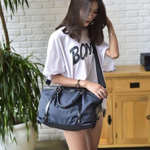 Leisure Nylon Shoulder Travel Bag Sport Handbag (Dark Blue)