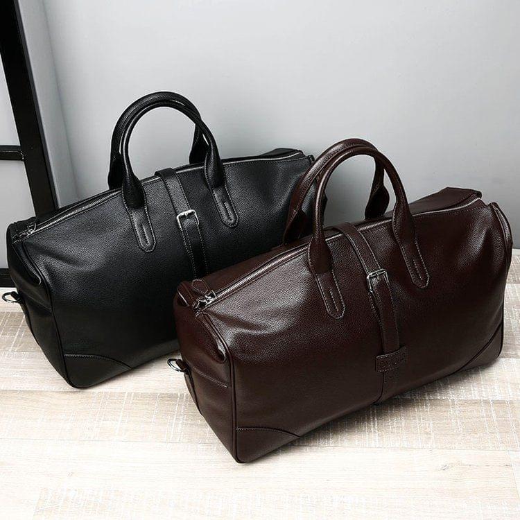 Leisure PU Leather Shoulder Travel Bag Sport Handbag (Brown)