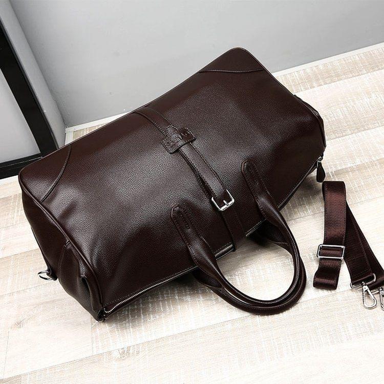 Leisure PU Leather Shoulder Travel Bag Sport Handbag (Brown)