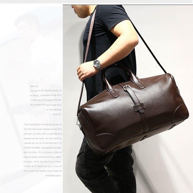 Leisure PU Leather Shoulder Travel Bag Sport Handbag (Brown)