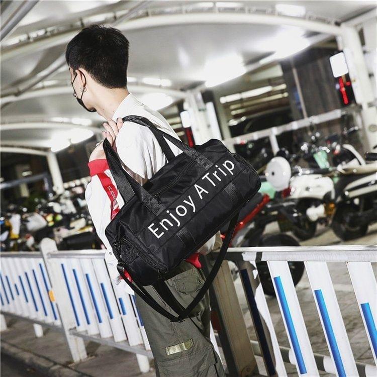 Leisure Sport Handbag Shoulder Travel Bag (Color:Black Size: + L)
