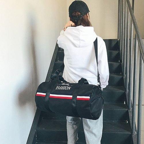 Oxford Cloth Inclined Shoulder Sport Bag Large Capacity Travel Bag (Black)