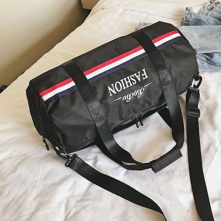 Oxford Cloth Inclined Shoulder Sport Bag Large Capacity Travel Bag (Black)
