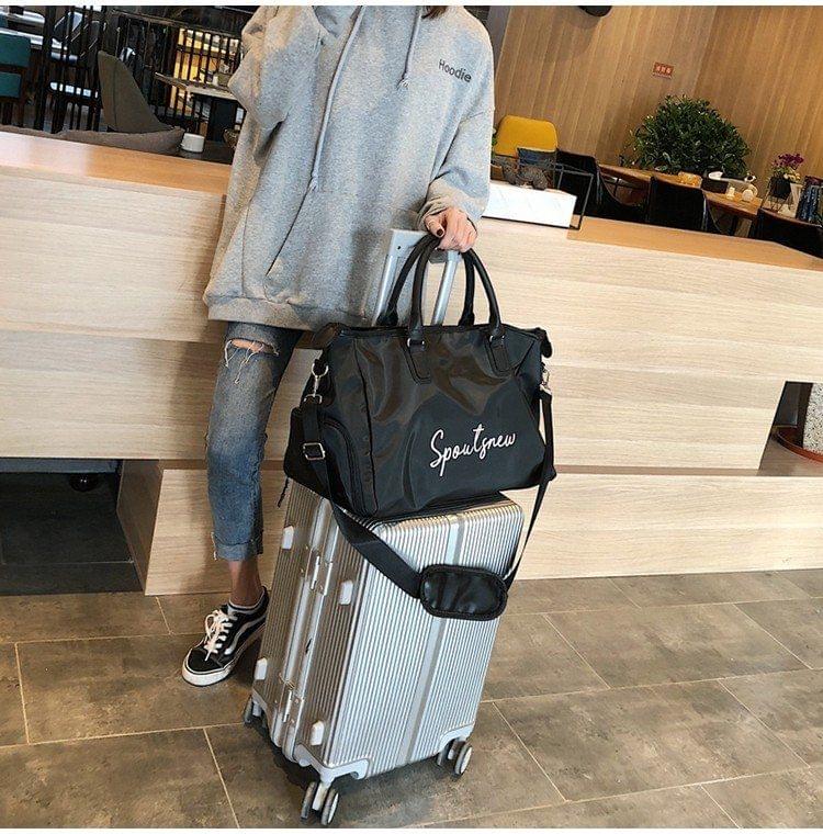 Oxford Cloth Shoulder Travel Bag Leisure Sport Handbag with Shoes Socket (S)