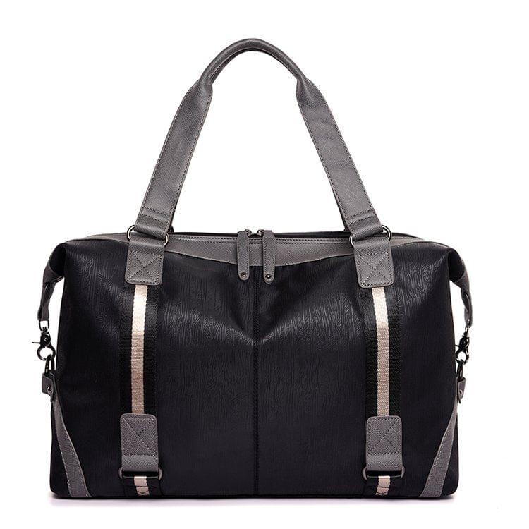Waterproof Oxford Cloth Shoulder Travel Bag Sports Gym Handbag (Black)