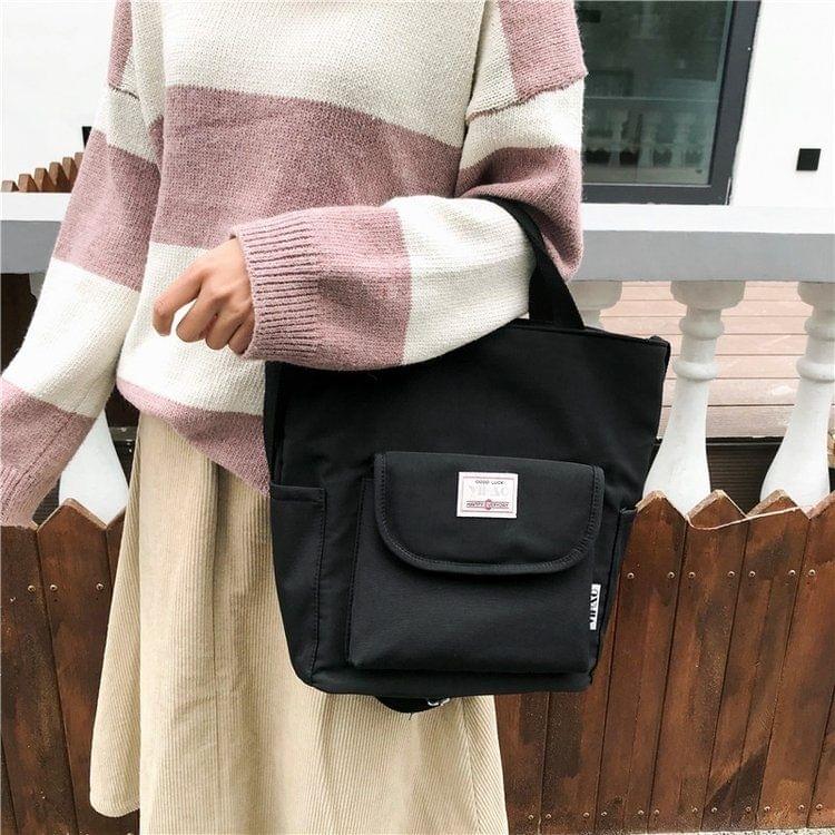 Anti-splash Nylon Fabric Single Shoulder Messenger Bag Ladies Handbag Bags (Black)