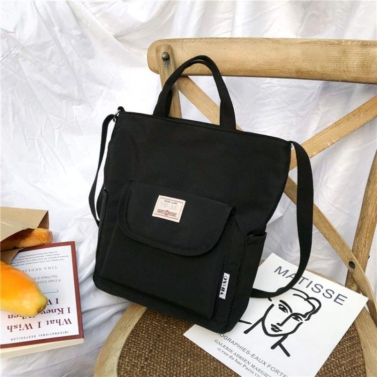 Anti-splash Nylon Fabric Single Shoulder Messenger Bag Ladies Handbag Bags (Black)