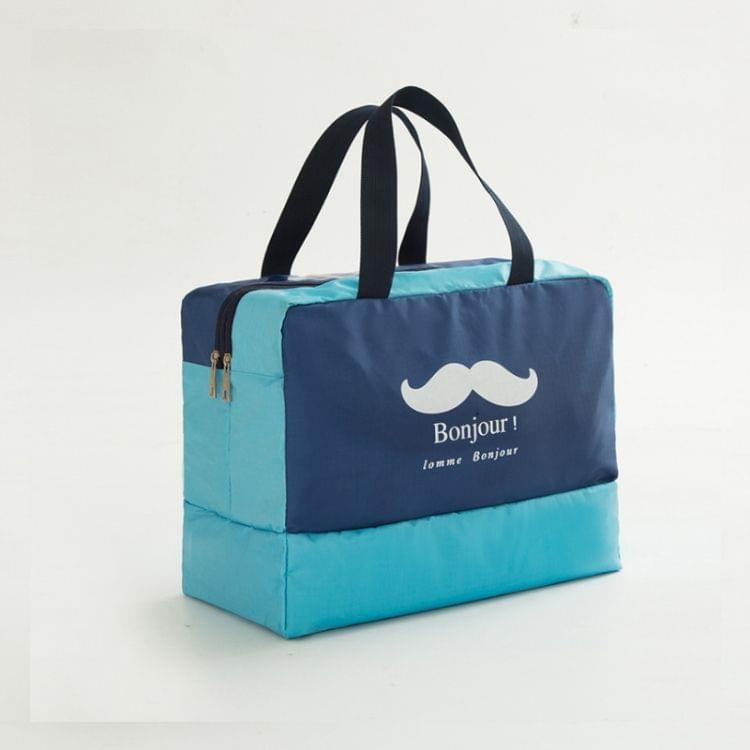 Fashion Men And Women Travel Waterproof Storage Bag Oxford Cloth Travel Bag Swimming Bag Beach Bag(Navy Blue Beard)