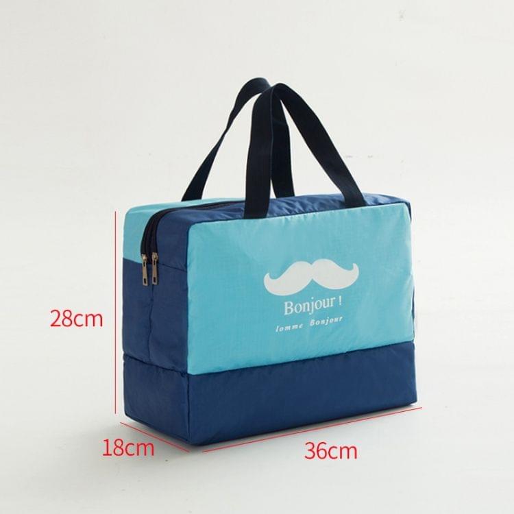 Fashion Men And Women Travel Waterproof Storage Bag Oxford Cloth Travel Bag Swimming Bag Beach Bag(Navy Blue Beard)