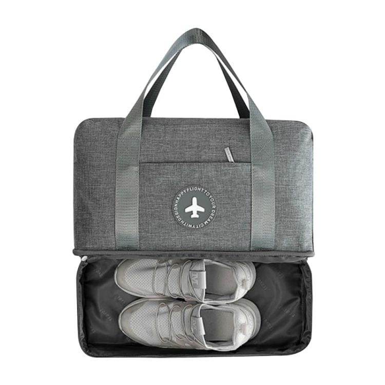 Waterproof Large Capacity Double Layer Beach Bag Portable Sports Bags Cube Bags Travel Bags(Gray)
