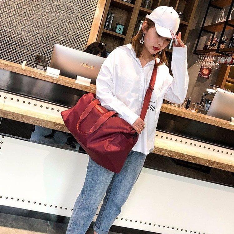 Oxford Cloth Shoulder Travel Bag Leisure Sport Handbag (Red)