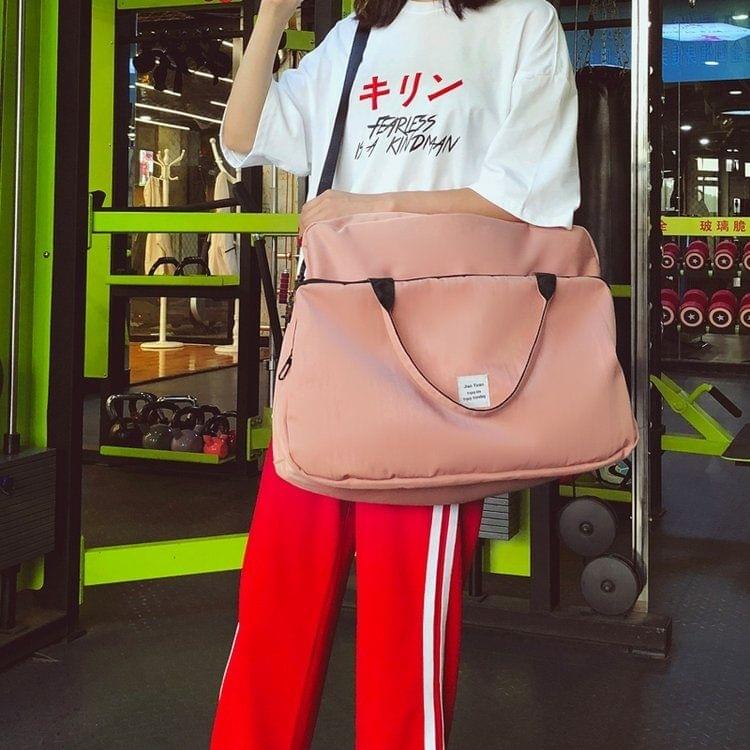 Nylon Shoulder Travel Bag Leisure Sport Nylon Handbag (Pink)