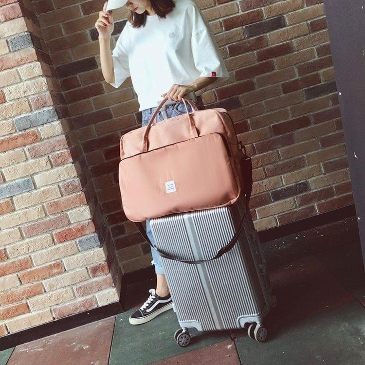 Nylon Shoulder Travel Bag Leisure Sport Nylon Handbag (Pink)