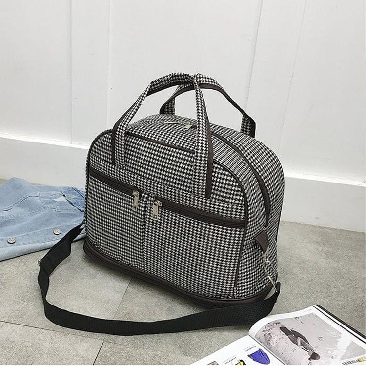 Oxford Cloth Shoulder Travel Bag Sports Gym Handbag (Black)