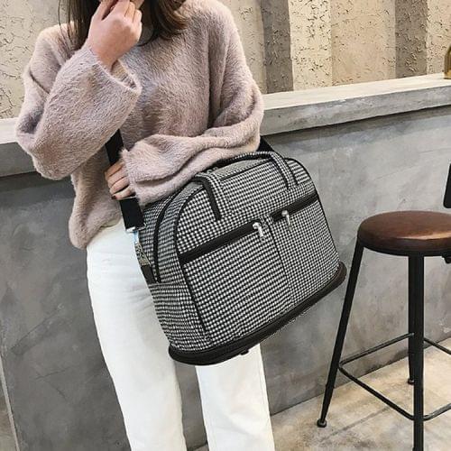 Oxford Cloth Shoulder Travel Bag Sports Gym Handbag (Black)
