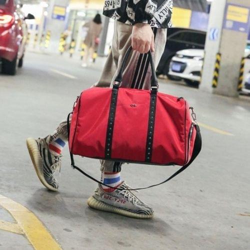 Oxford Textile Cloth Shoulder Bag Sports Gym Travel Handbag (Red)
