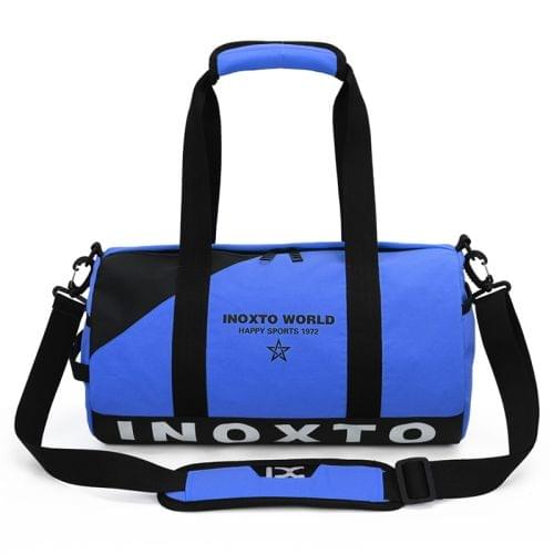 IX LK8074 Alphabet Printing Cylinder Shape Bottom Waterproof One-shoulder Portable Yoga Travel Bag for Men / Women, Size: 40 x 24 x 24cm(Blue)