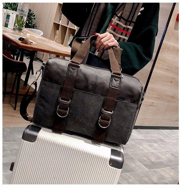 Soft Nylon Cloth Shoulder Bag Sports Gym Travel Handbag (Black)