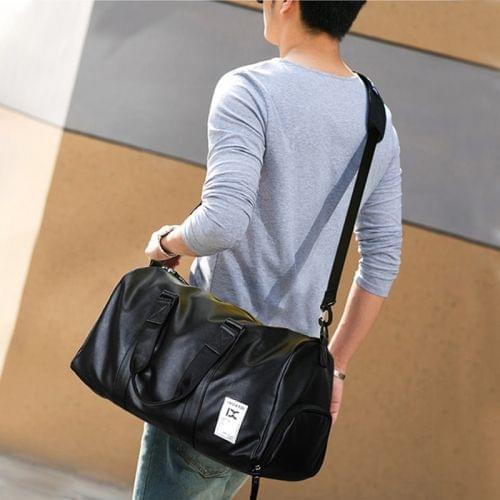 IX LK8068 Waterproof Cylinder Shape PU Leather One-shoulder Portable Fitness Travel Bag, Size: 40 x 23 x 22cm