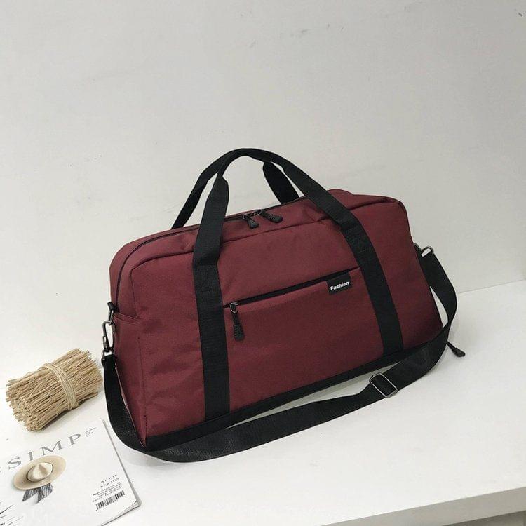 Soft Nylon Cloth Shoulder Travel Bag Sports Gym Handbag (Red)