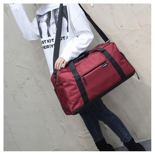 Soft Nylon Cloth Shoulder Travel Bag Sports Gym Handbag (Red)