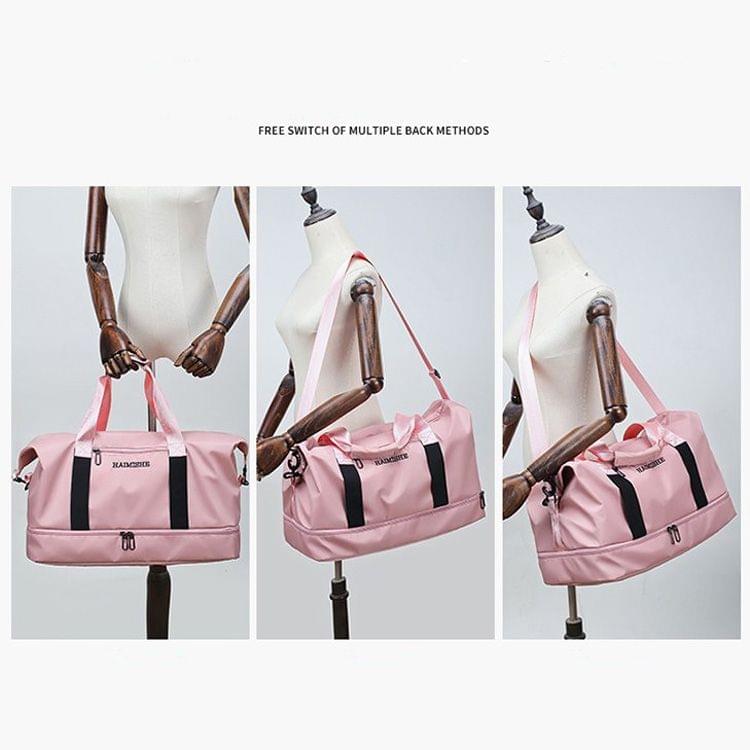 Dry and Wet Separating Shoulder Travel Bag Leisure Sport Handbag with Shoes Socket (Red)