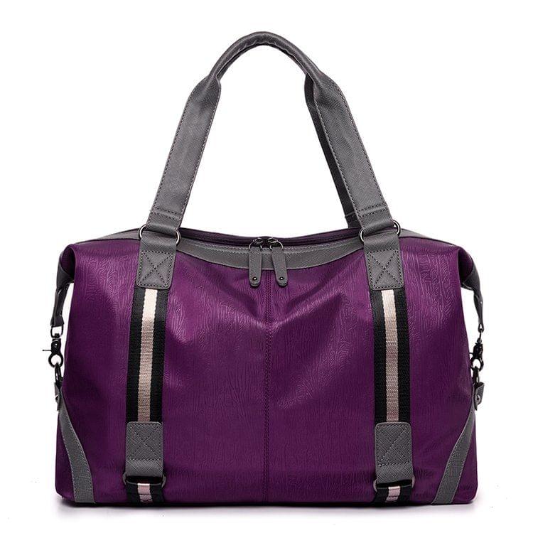 Waterproof Oxford Cloth Shoulder Travel Bag Sports Gym Handbag (Purple)